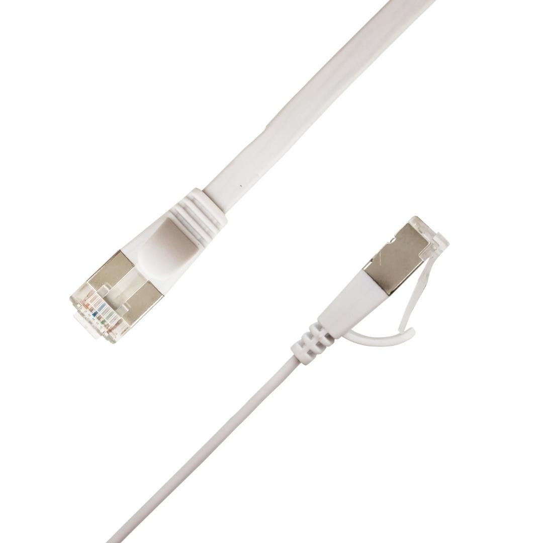 Flat U/Ftp Cat6a White 1.5m Awg 32/7, Pvc, 1 85x6mm Stp-Fl6a-00150-Wh