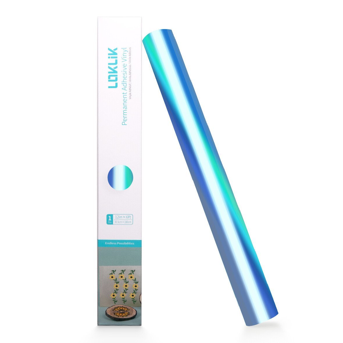 Loklik Permanent Adhesive Vinyl Holographic - Aqua Blue