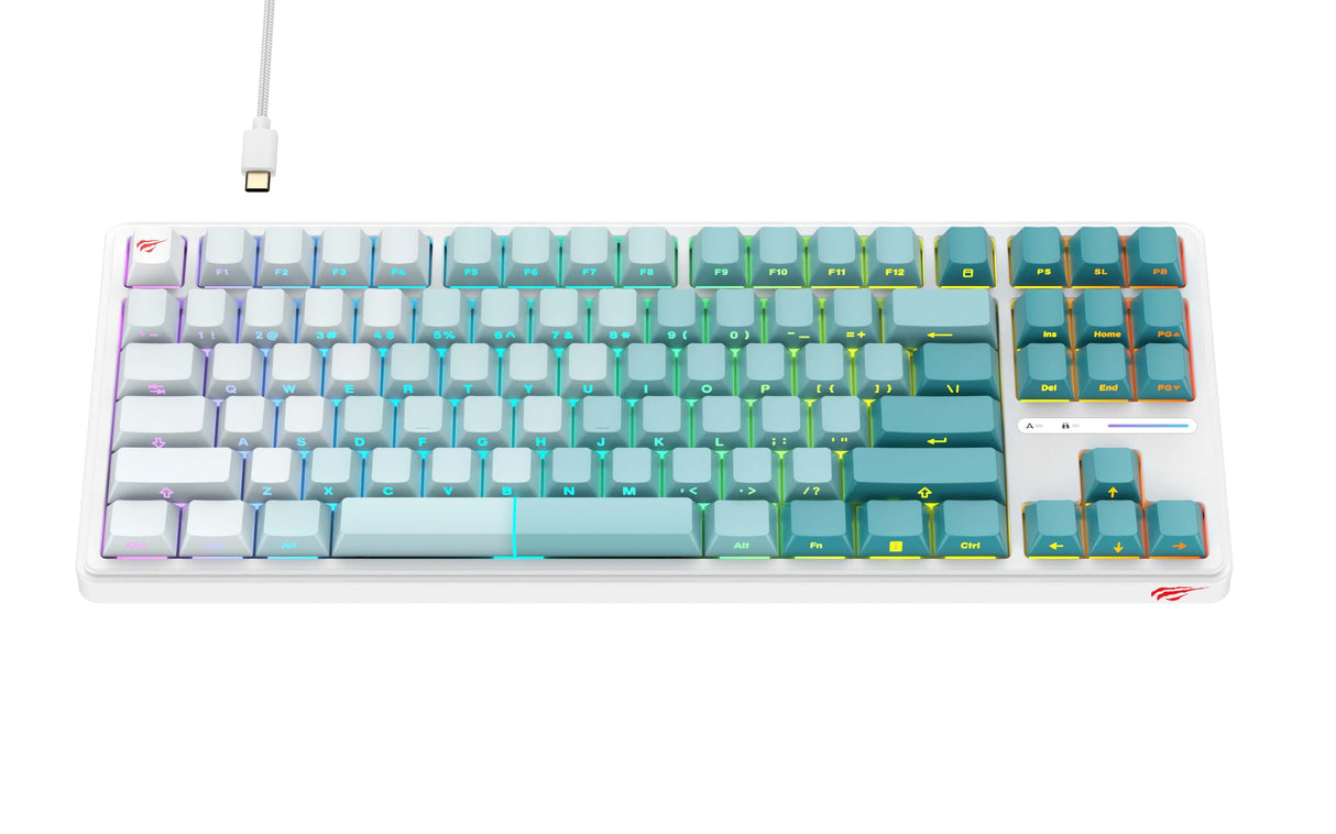 EAN 6939119026332 - Havit KB901L (White and green) teclado Juego USB QWERTY Verde, Blanco imagen 2