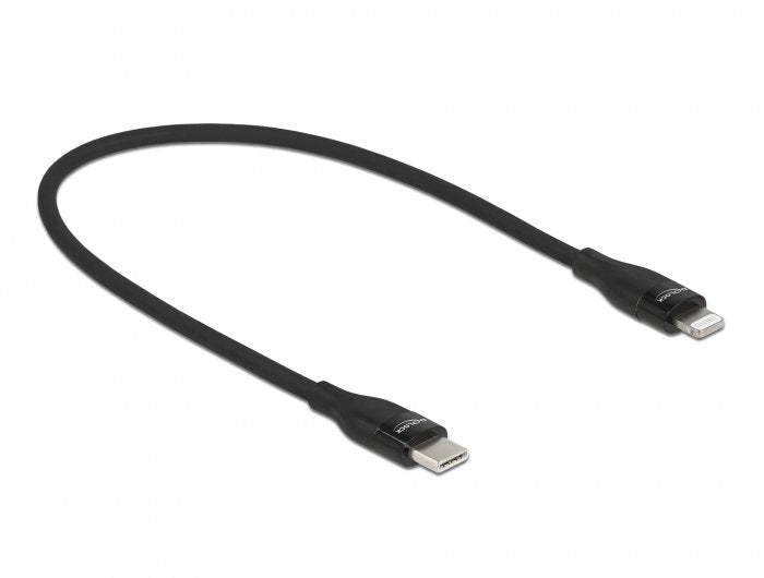 Delock Daten- Y Cable De Carga Usb Tipo-C A Lightning Negro 0,5 M Mfi