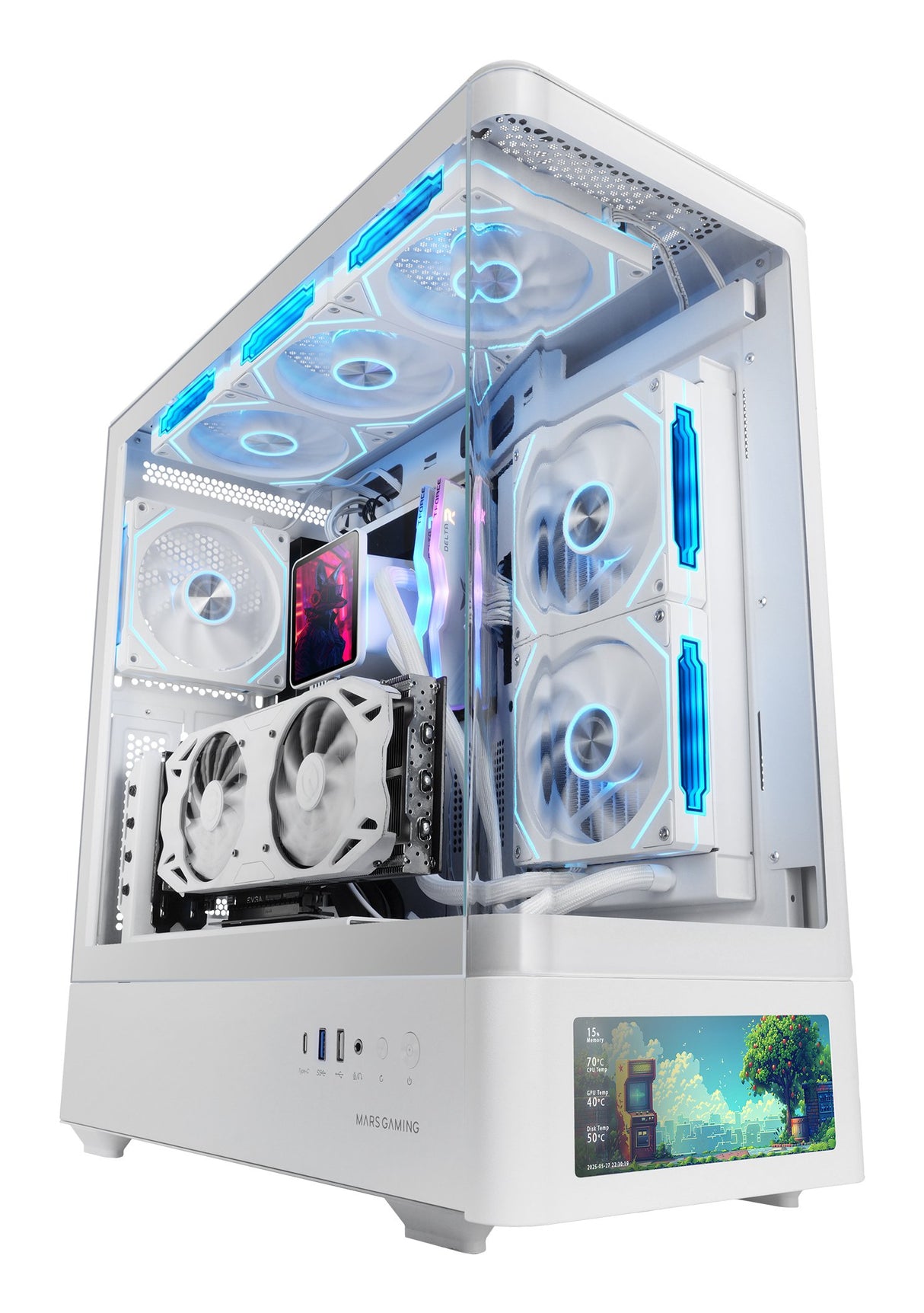 EAN 8435693112716 - Mars Gaming MCLCDPROW carcasa de ordenador Midi Tower Blanco imagen 1