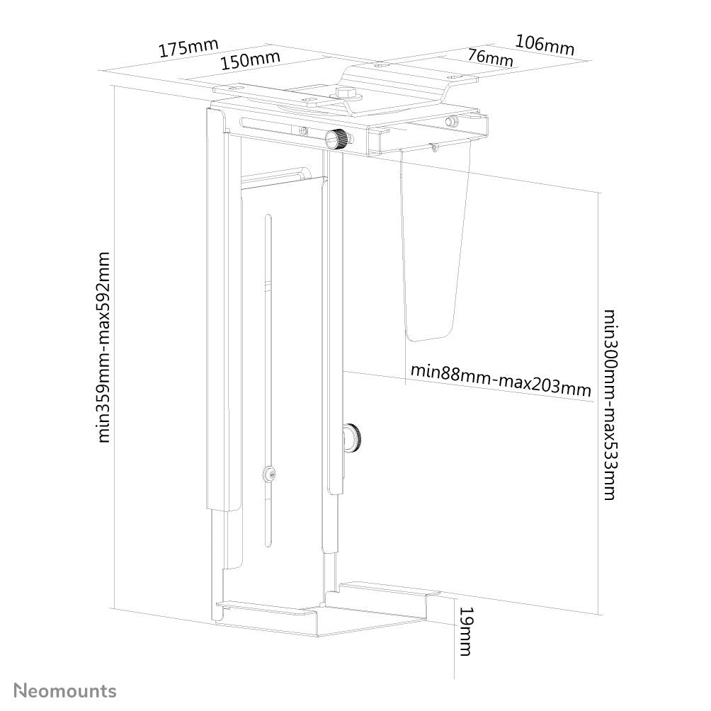 EAN 8717371445720 - Neomounts NM-CPU100BLACK soporte de CPU Soporte de CPU para instalación en escritorio Negro imagen 17