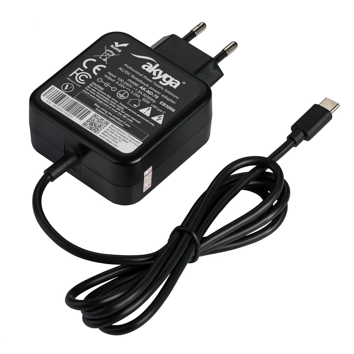 EAN 5901720135827 - Akyga AK-ND-70 adaptador e inversor de corriente Interior 65 W Negro imagen 2