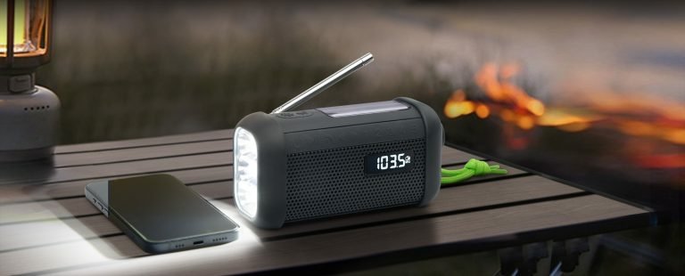 Radio Muse Portable Solar With Crank & Flashlight