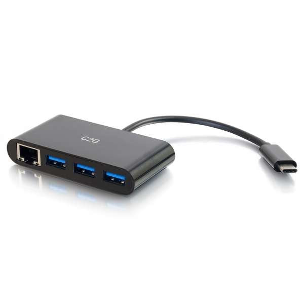C2g Usb C Hub With Ethernet 3-Port Usb Hub Hub 3 X Superspeed Usb 3.0 + 1 X Usb-C + 1 X 1000base-T Sobremesa