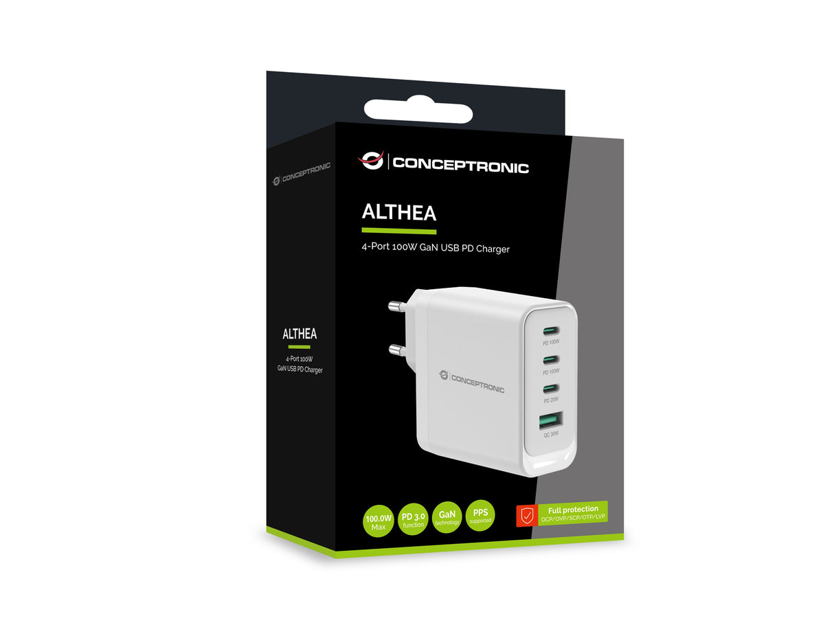 EAN 4015867240731 - Conceptronic ALTHEA22W100 cargador de dispositivo móvil Universal Blanco Corriente alterna Carga rápida I imagen 5