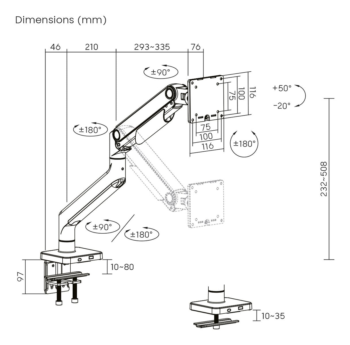 EAN 4016032505914 - Digitus DA-90473 soporte para monitor 124,5 cm (49") Escritorio Negro imagen 9