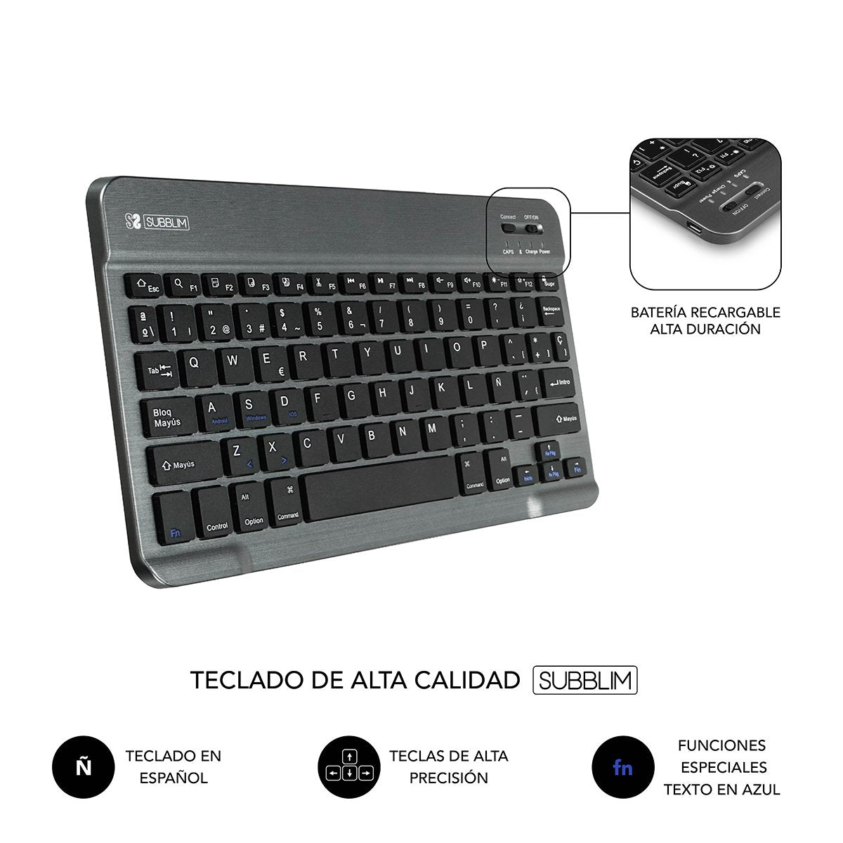 EAN 8436586741075 - SUBBLIM SUB-KT2-BT0001 teclado para móvil QWERTY Español Negro imagen 5