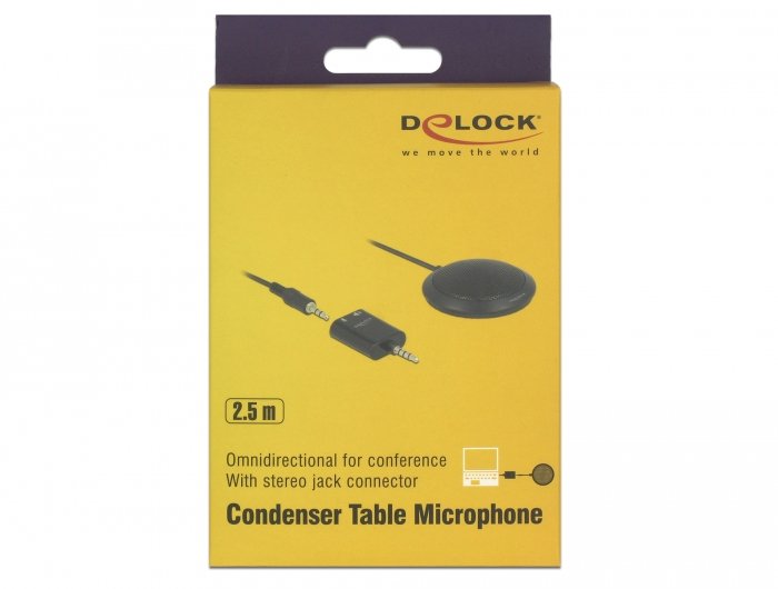 Delock 65873 Micrófono De Superficie Para Mesa Negro