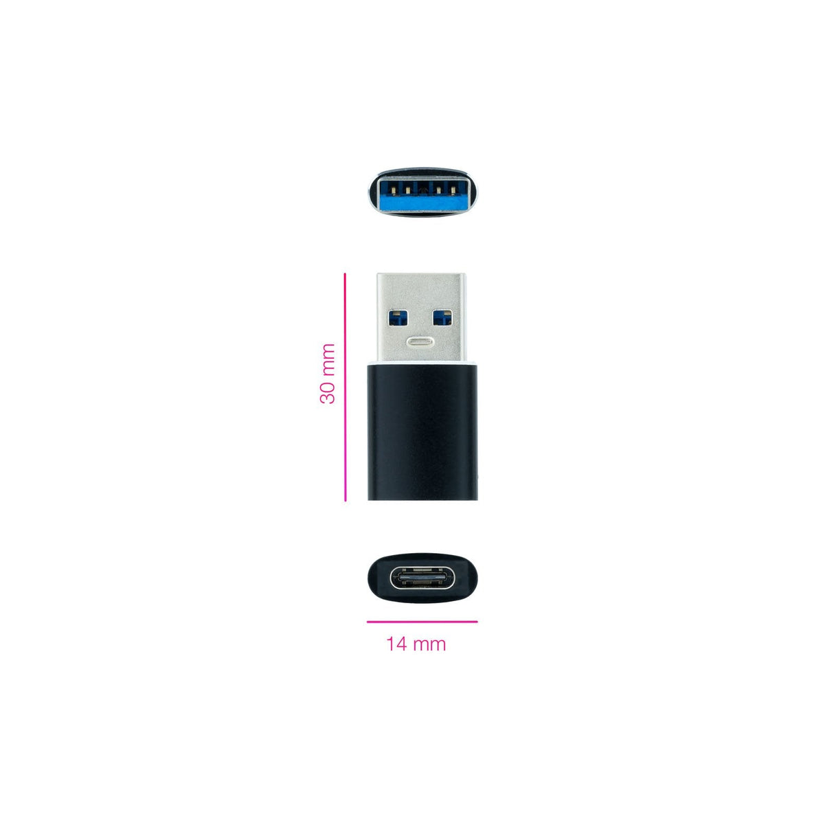 Nanocable Adaptador Usb-A 3.1 Macho A Usb-C Hembra