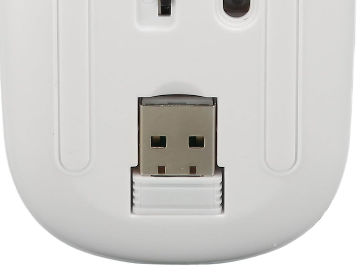 Raton Inalámbrico Recargable 2 En 1 Bluetooth + Usb 2.4g 1600 Dpi Ergonómico Blanco