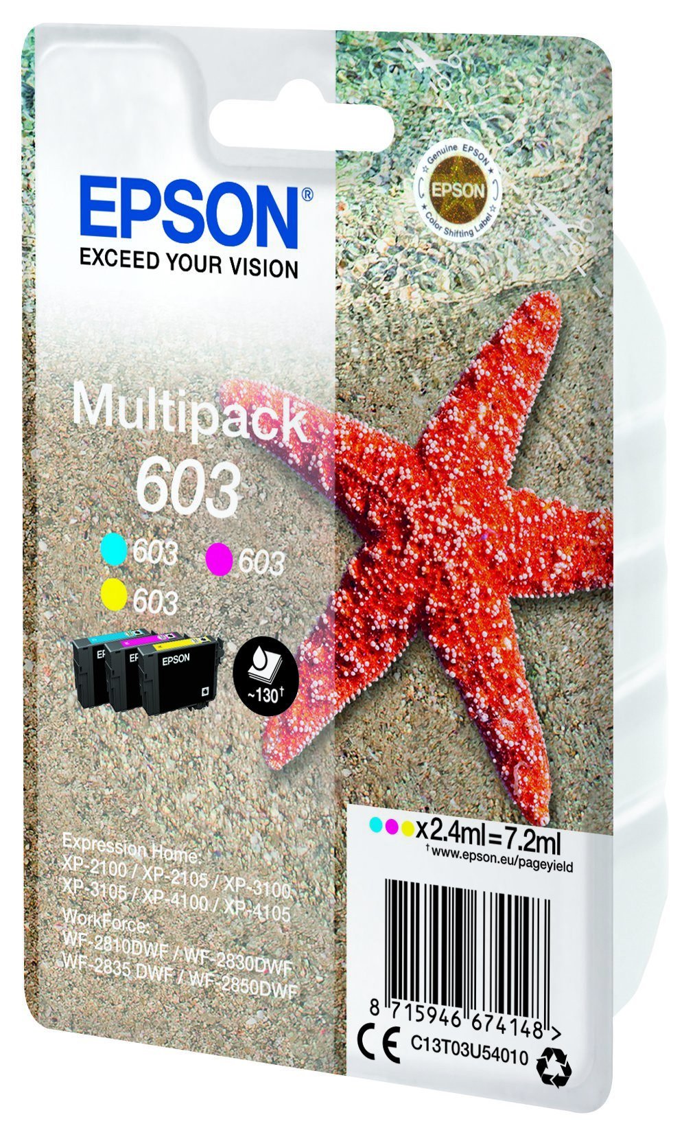 EAN 8715946674155 - Epson C13T03U54020 cartucho de tinta 1 pieza(s) Original Rendimiento estándar Cian, Magenta, Amarillo imagen 1