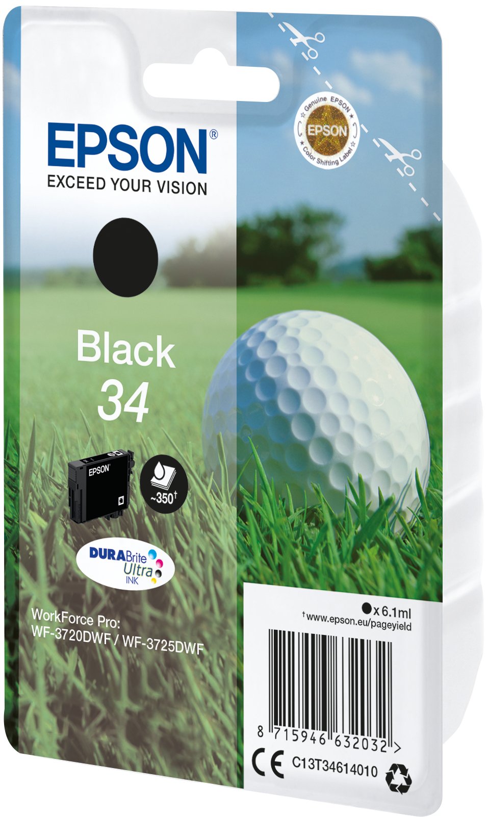EAN 8715946632032 - Epson Golf ball C13T34614010 cartucho de tinta 1 pieza(s) Original Rendimiento estándar Negro imagen 1