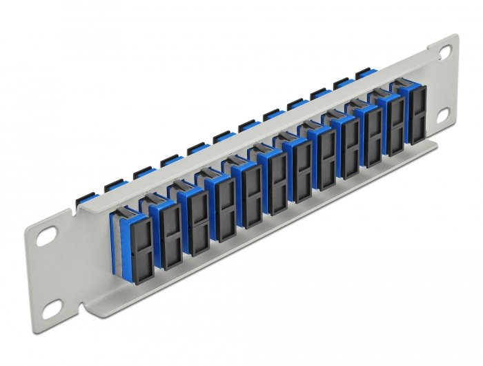 Delock 10" Patch Panel De Fibra Óptica 12 Puertos Sc Duplex Azul 1 U Gris