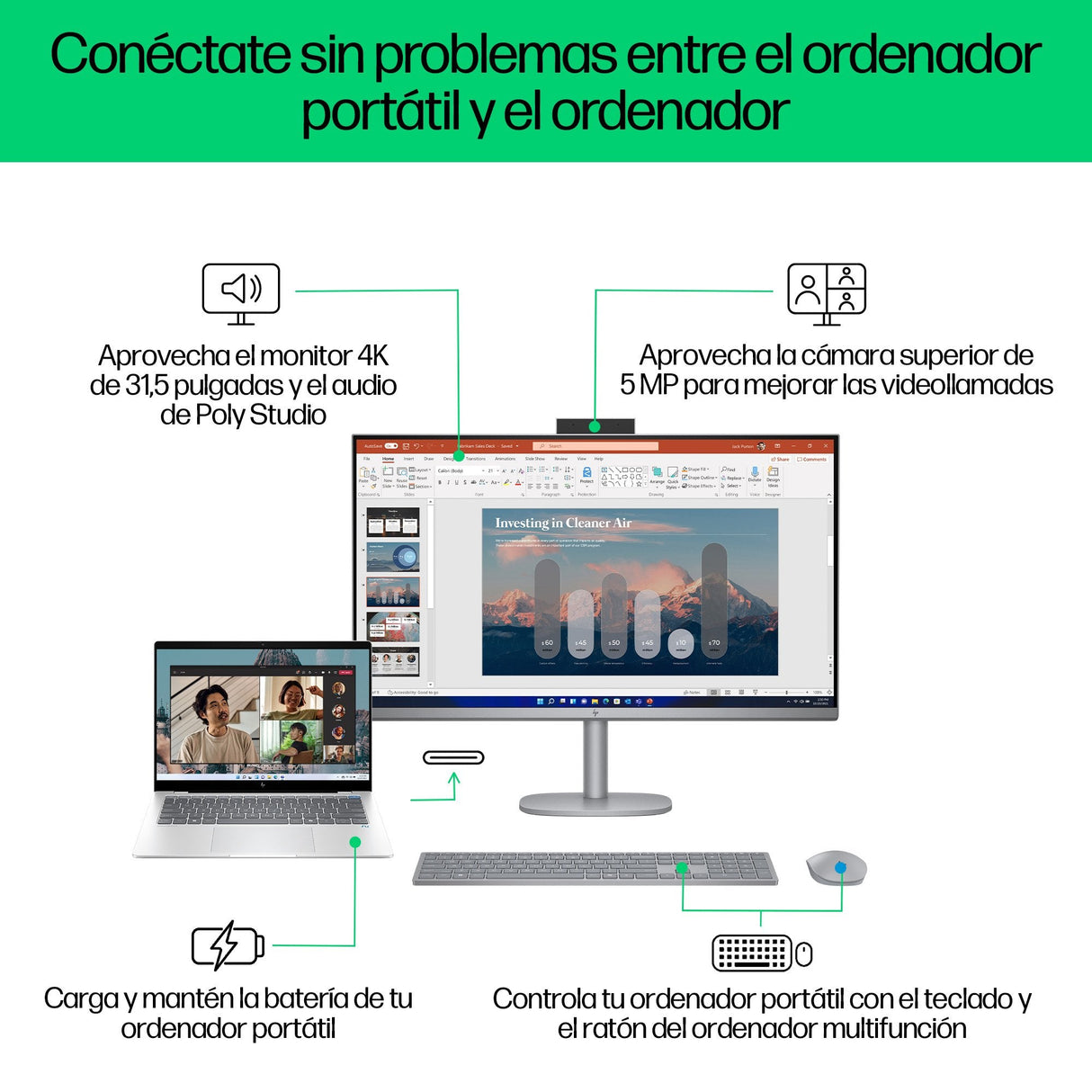 Pc All In One Hp 32-C0022ns Intel Core Ultra 5-125u 16gb 1tb Ssd 32' Win11