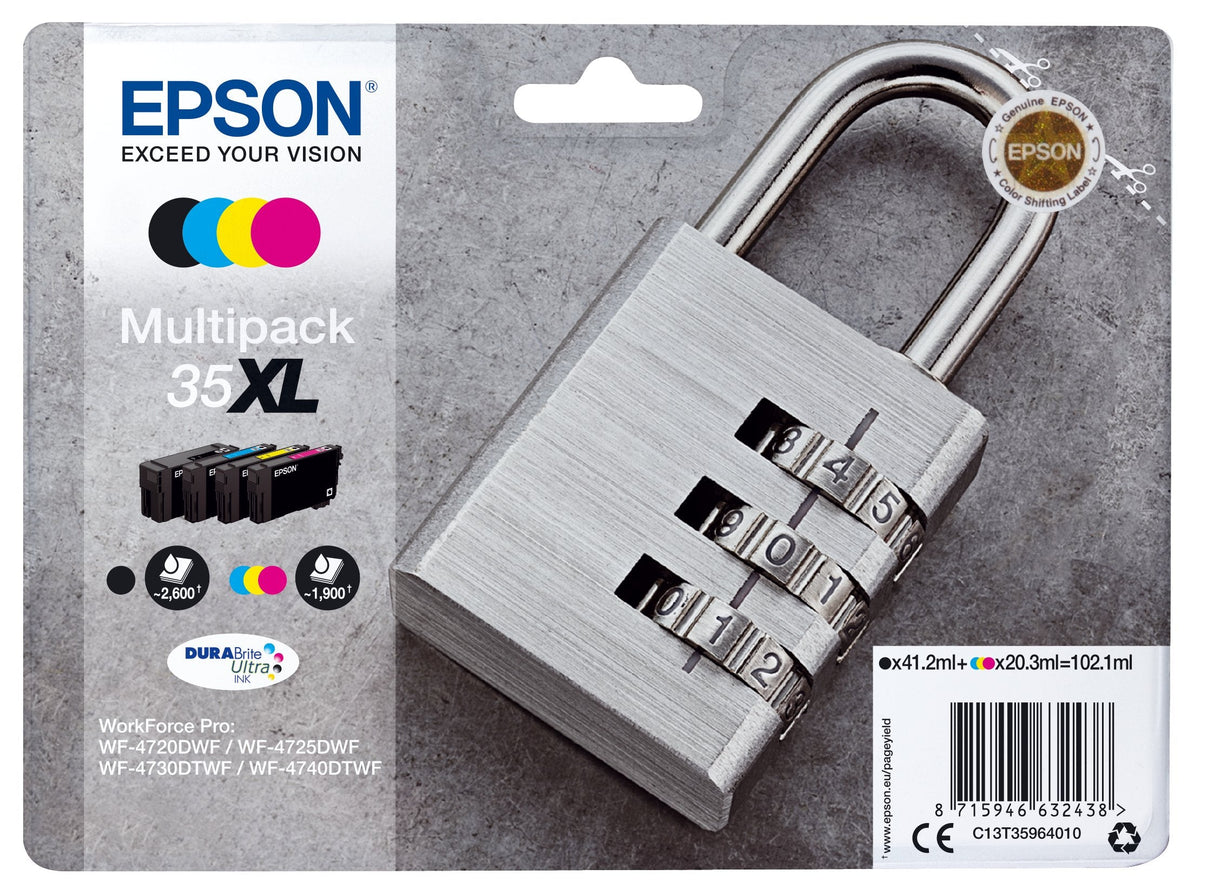 EAN 8715946632438 - Epson Padlock C13T35964010 cartucho de tinta 1 pieza(s) Original Alto rendimiento (XL) Negro, Cian, Magen imagen 1