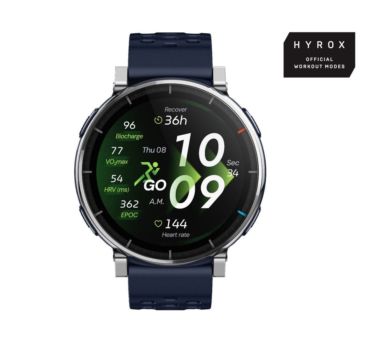 Smartwatch Amazfit Active 3 Premium Dark Azul Hyrox-Modus