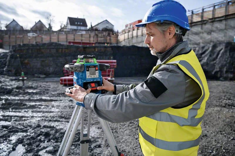 Láser Giratorio Inalámbrico Bosch Professional Grl 650 Cvhg Professional, 18 Voltios, Con Soporte Azul, Batería Procore18v 4,0 Ah, Estuche, Línea Láser Verde 0601061v00