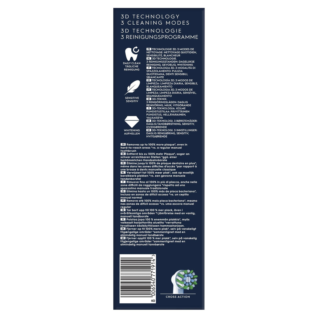 EAN 8006540771914 - Oral-B Pro Series 1 Adulto Cepillo de dientes oscilante Azul, Blanco imagen 6