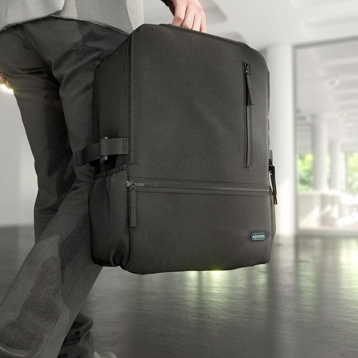 Aisens Mochila Deportiva Repelente Al Agua Para Portatil 15,6, Negro