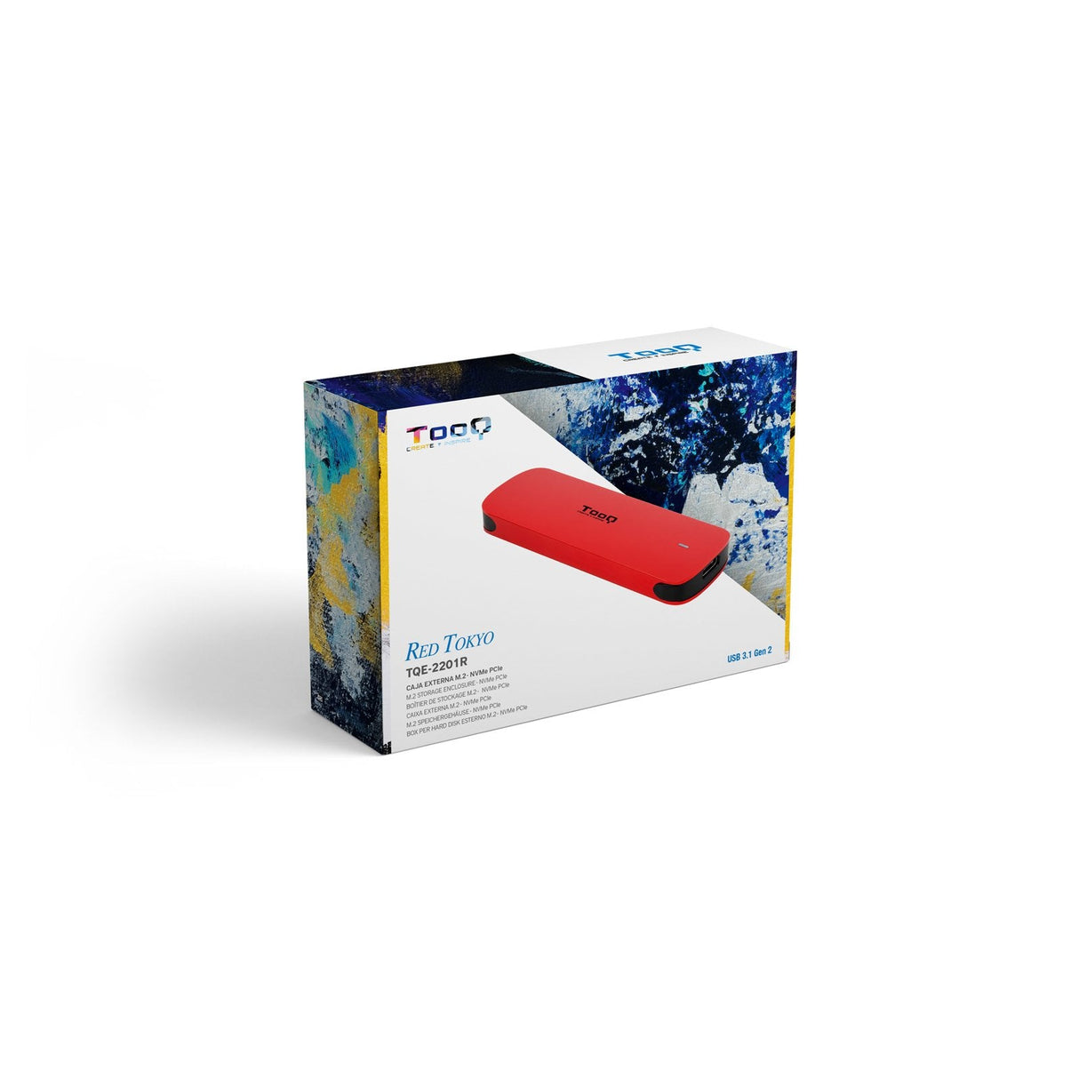 Tooq Caja Externa M.2 Nvme Usb3.1 Gen2 Aluminio - Rojo