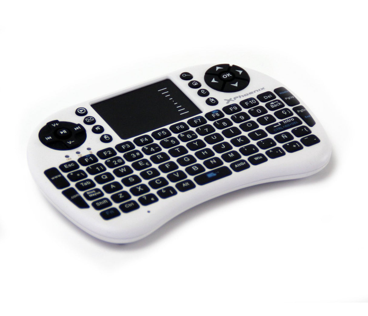 Mini Teclado Inalambrico Wireless 2.4ghz Phoenix Touchpad Multimedia Smart Tv / Tvbox / Android Tv / Color Blanco Y Negro
