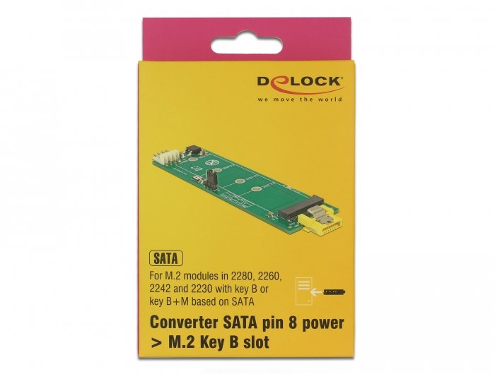 Delock 63917 Convertidor Sata 8 Pines De Potencia Hembra> Ranura M.2 Key B