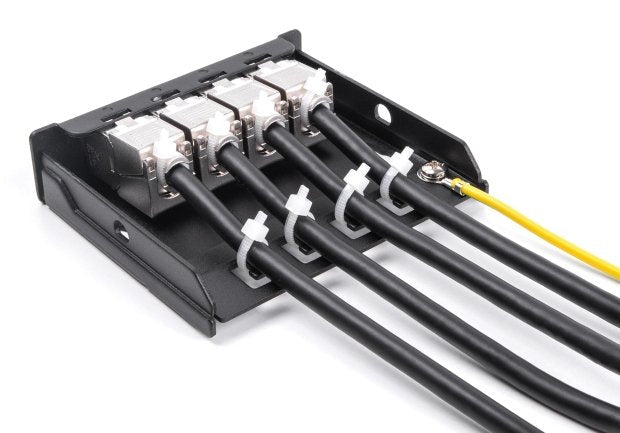 Carcasa Vacía 4 Port Para Keystone Rj-Module Negro - Zur Montaje An Mesa, Pared O Carril Din