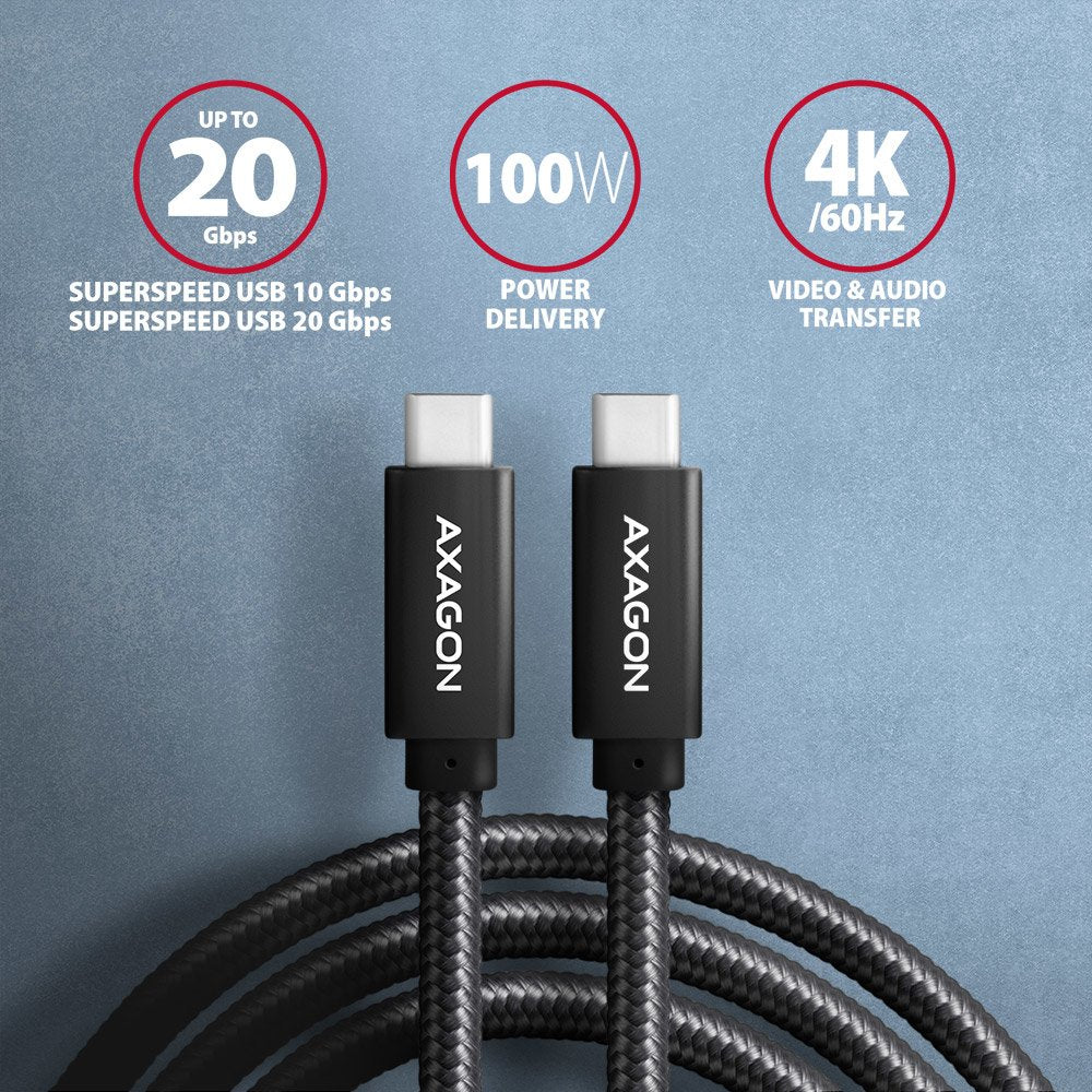 EAN 8595247905987 - Axagon BUCM32-CM20AB cable USB USB 3.2 Gen 2x2 2 m USB C Negro imagen 2