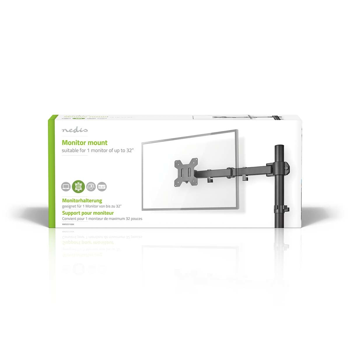 Nedis Schreibtisch Monitorhalterung 1 Bildschirm 15 - 32 " 75x75 100x100 Vollbeweglich