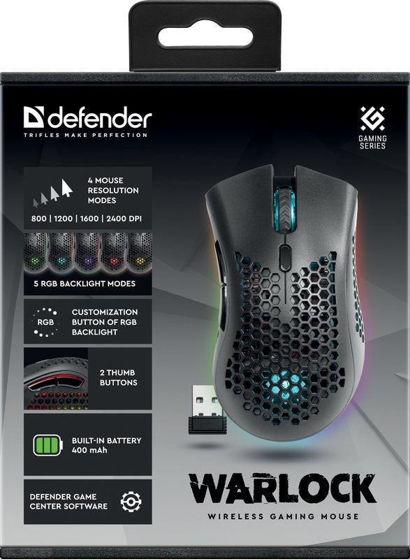 EAN 4714033527095 - Defender WARLOCK GM-709L ratón Juego mano derecha RF inalámbrico Óptico 2400 DPI imagen 9