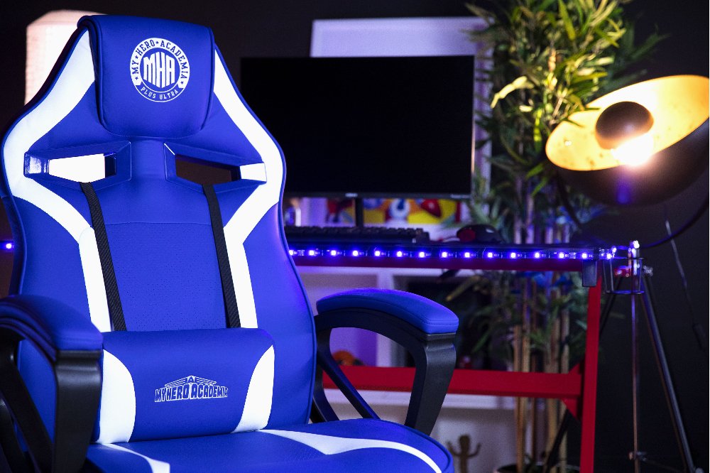 Silla Gamer Konix Mha Gran Comodidad Y Ergonomia Inclinacion Hasta 15º Color Azul Y Blanco Kon Chair Mha