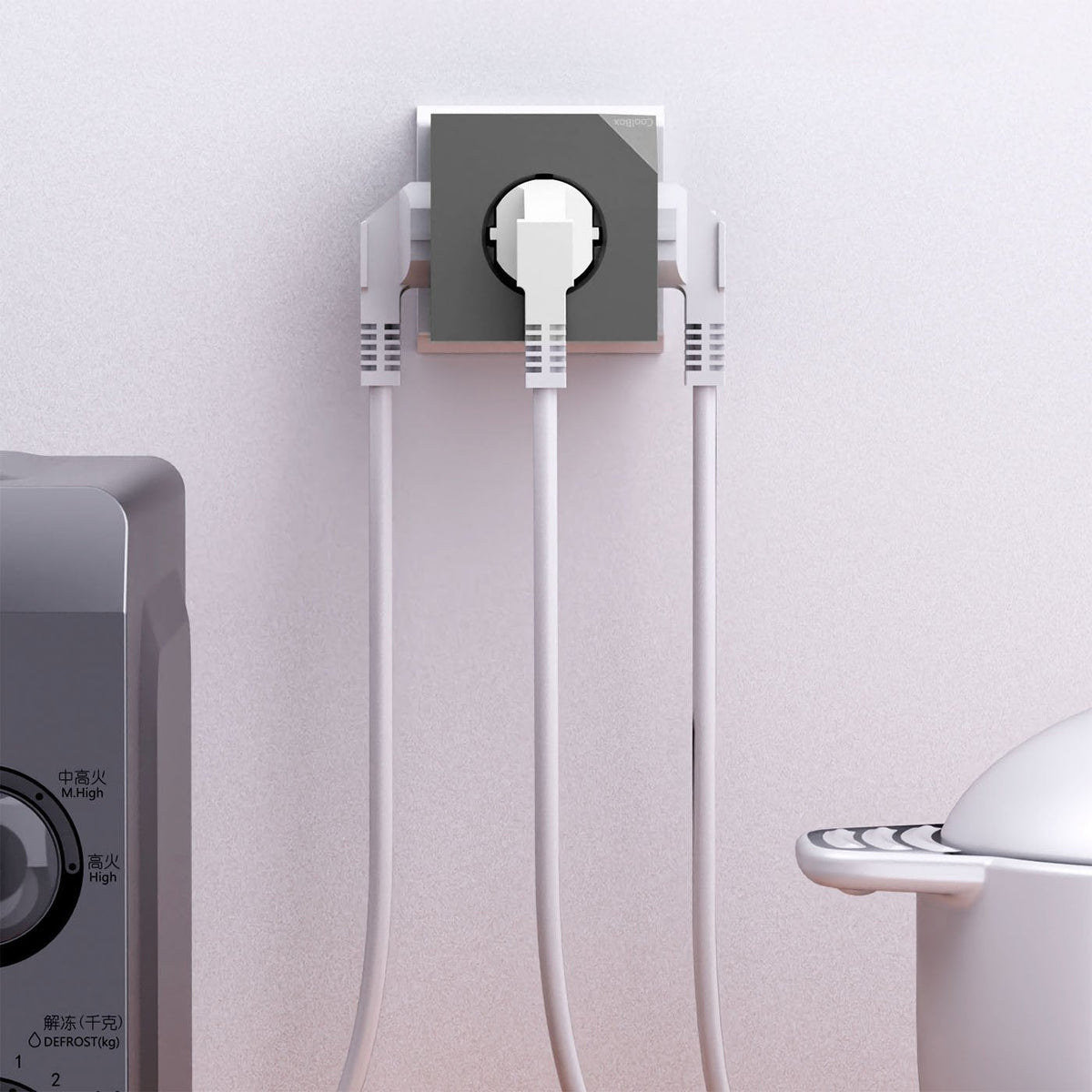 Base 3 Enchufes Cubo Con Carga Usb