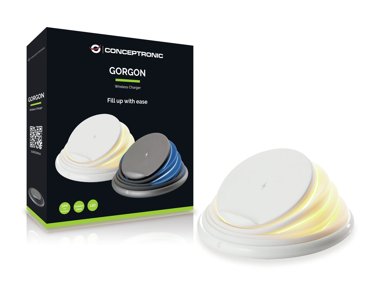 EAN 4015867207123 - Conceptronic GORGON02W cargador de dispositivo móvil Universal Blanco USB Cargador inalámbrico Carga rápi imagen 2
