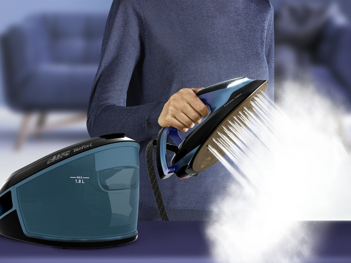 EAN 3121040086414 - Tefal Express Vision SV8151 2800 W 1,8 L Durilium AirGlide Autoclean soleplate Azul, Negro imagen 8