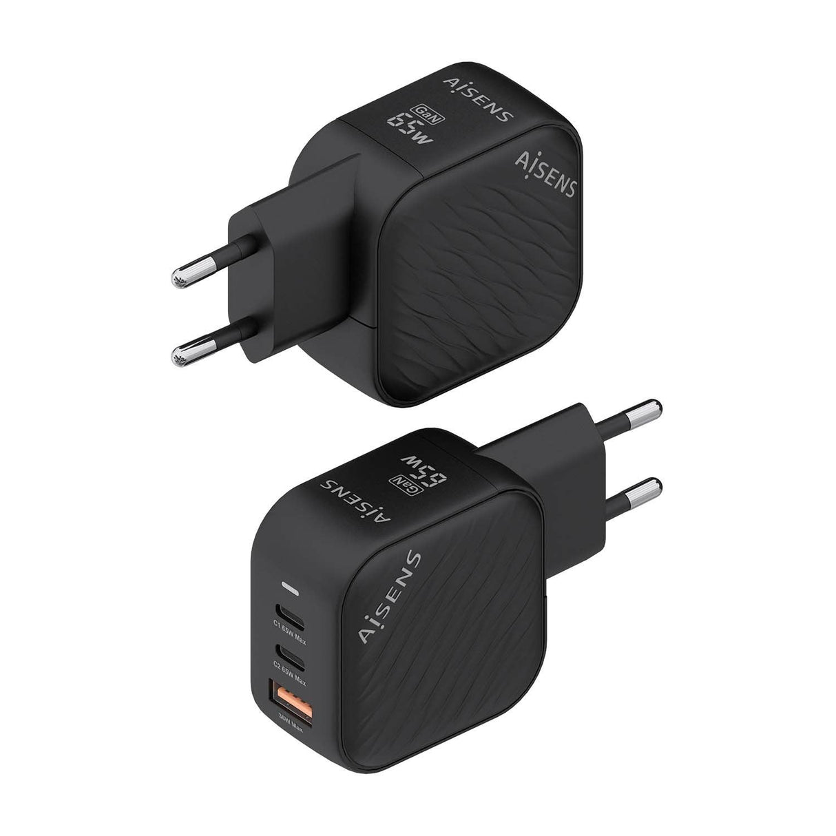 Aisens Cargador Gan 65w - 2xusb-C Pd3.0 Qc4.0 - 1xusb-A Qc3.0 Negro