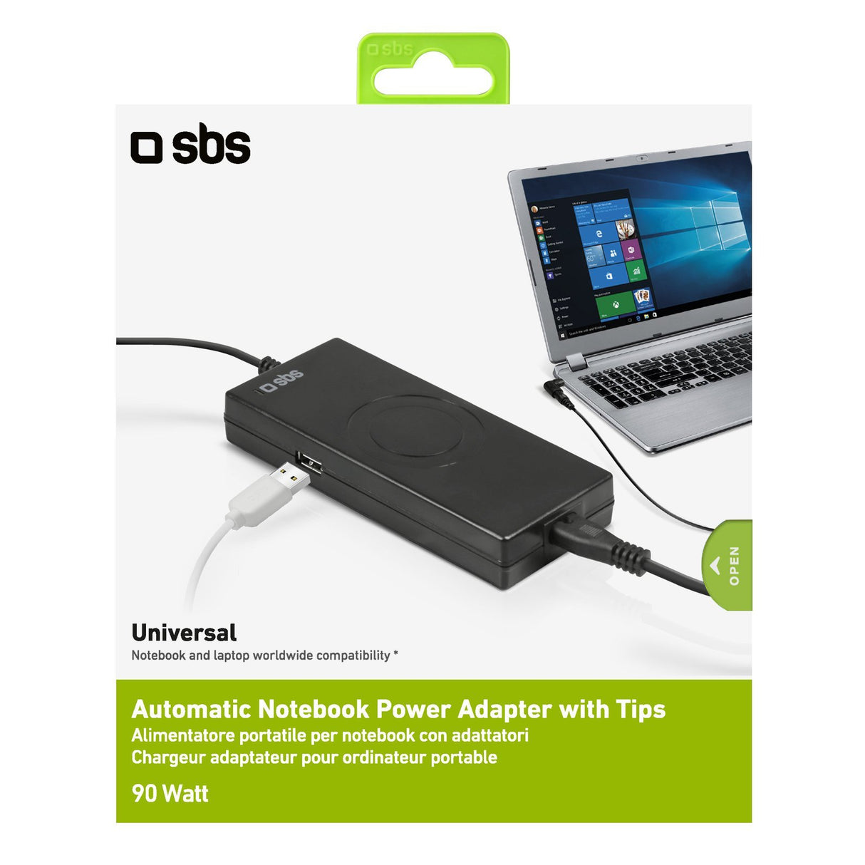 EAN 8018417229404 - SBS TTADAPTNB90W adaptador e inversor de corriente Interior 90 W Negro imagen 3