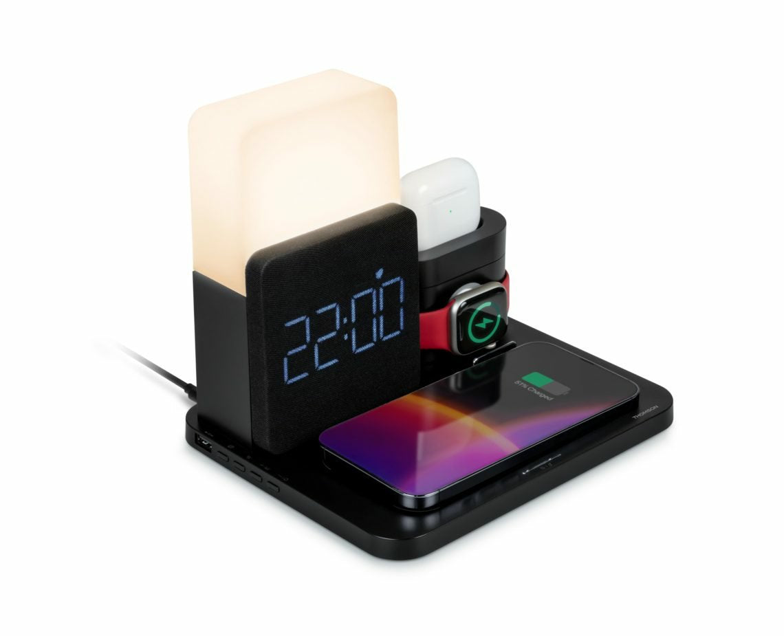 Reloj Despertador Thomson Con Estación De Carga Inalámbrica Y Luz Nocturna Cl800i