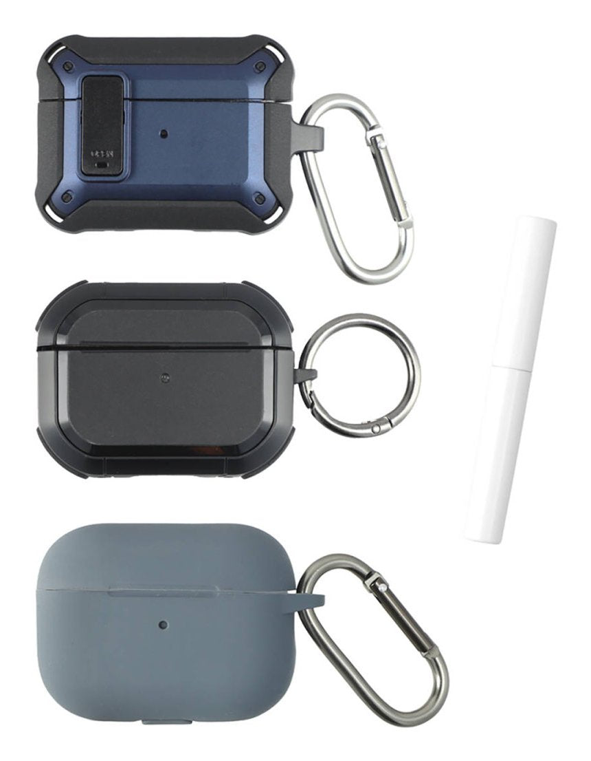 4smarts Case Set Alpha Airpods Pro 2.3er Set Blau.Grau.Schwarz