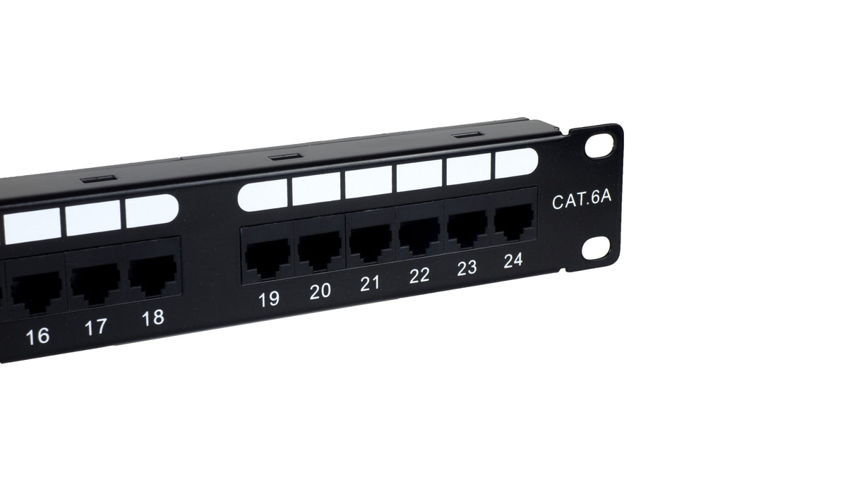 Phasak Panel De Transferencia Utp 19" Cat. 6a Dual 24 Puertos 1u Negro