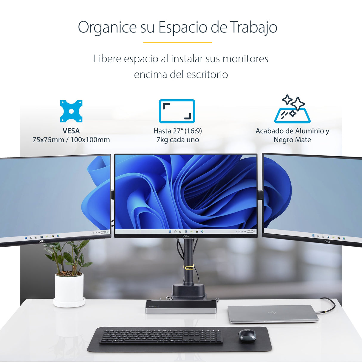 EAN 65030902038 - StarTech.com 3MP2AG-MONITOR-ARM soporte para monitor 68,6 cm (27") Negro imagen 14
