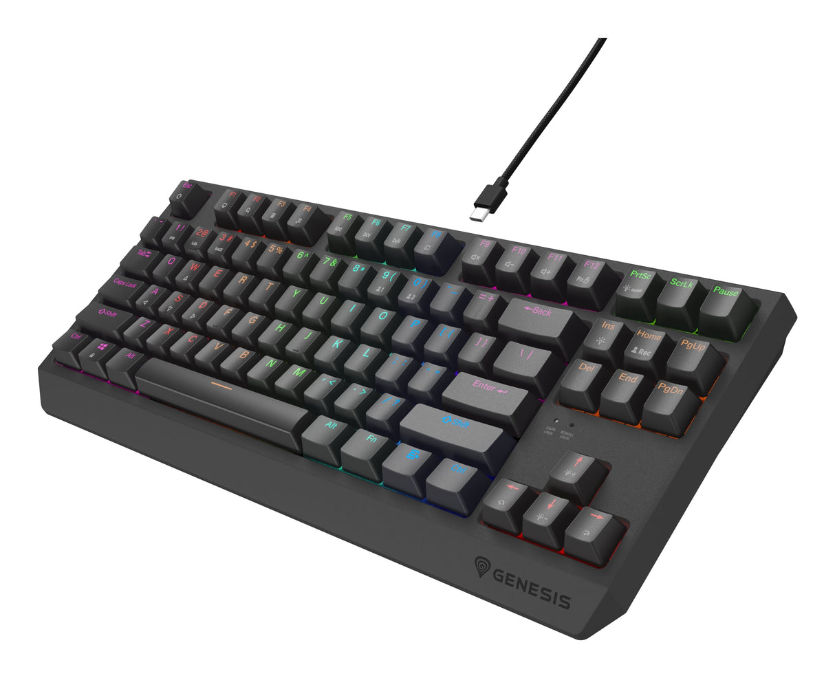 Genesis Thor 230 Tkl Mechanical Gaming Keyboard, Outemu Rojo Switch, Us Layout, Wired, Black