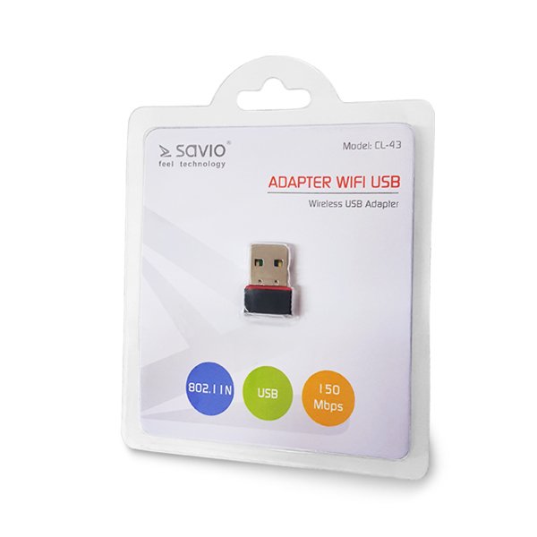 Savio Elmak Cl-43 Adaptador Y Tarjeta De Red Wlan 150 Mbit/S