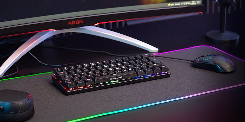 Mars Gaming Mk60 Teclado Gaming Mecanico - Ultra-Compacto 60% - Switches Antipolvo - Iluminacion Rgb - Teclas