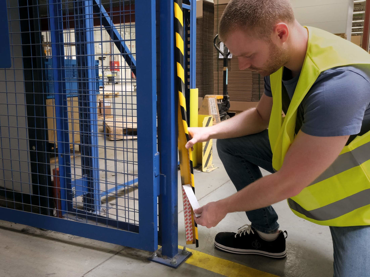 Perfil Protector De Esquinas Durable C35 Amarillo Negro Autoadhesivo 1m