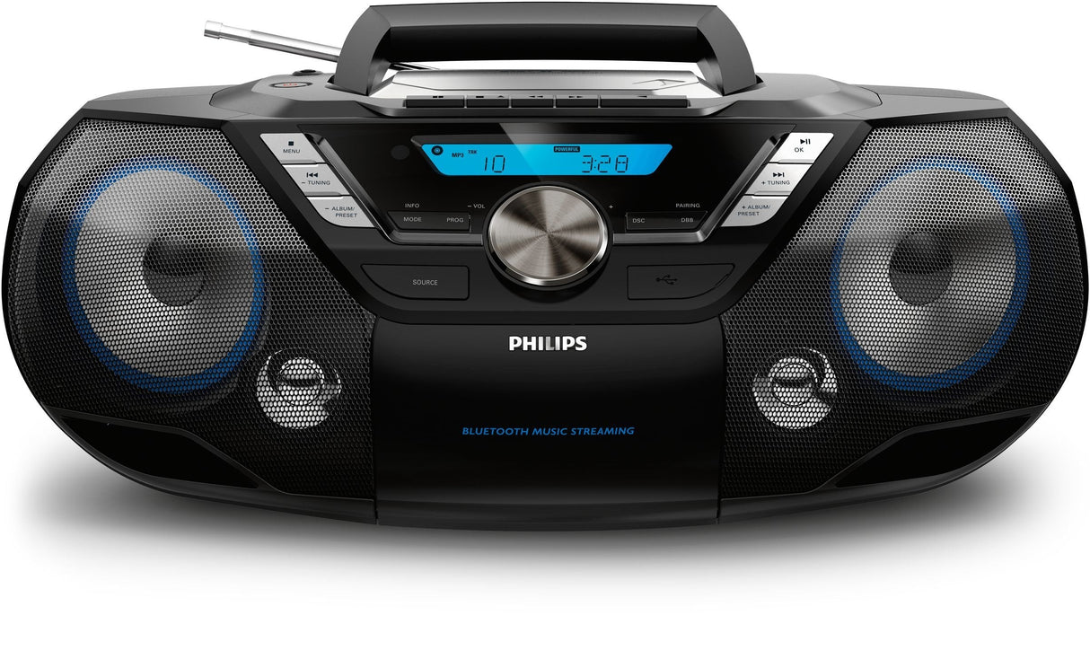 Philips Azb798t/12 Sistema Estéreo Portátil Analógico Y Digital 12 W Dab, Dab+, Fm Negro Reproducción Mp3