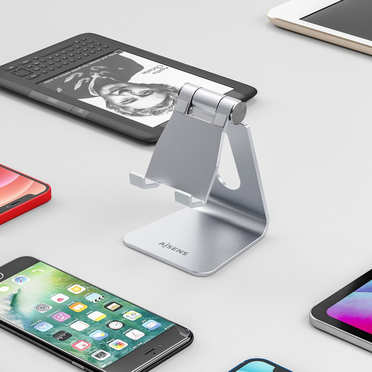 Aisens Soporte Tablet Smartphone Sobremesa M Ajustable (1 Pivote)Aisens Plata Ms1pm-081