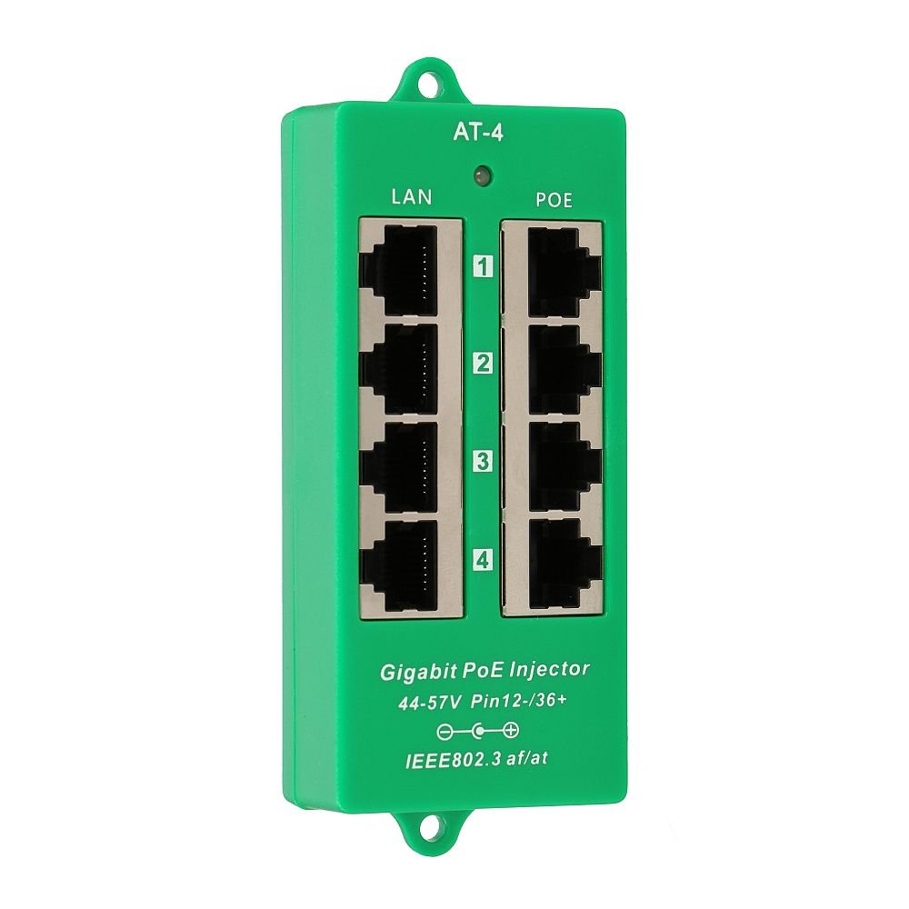 Extralink Active Poe Injector 4 Port Gigabit 802.3at/Af Mode A