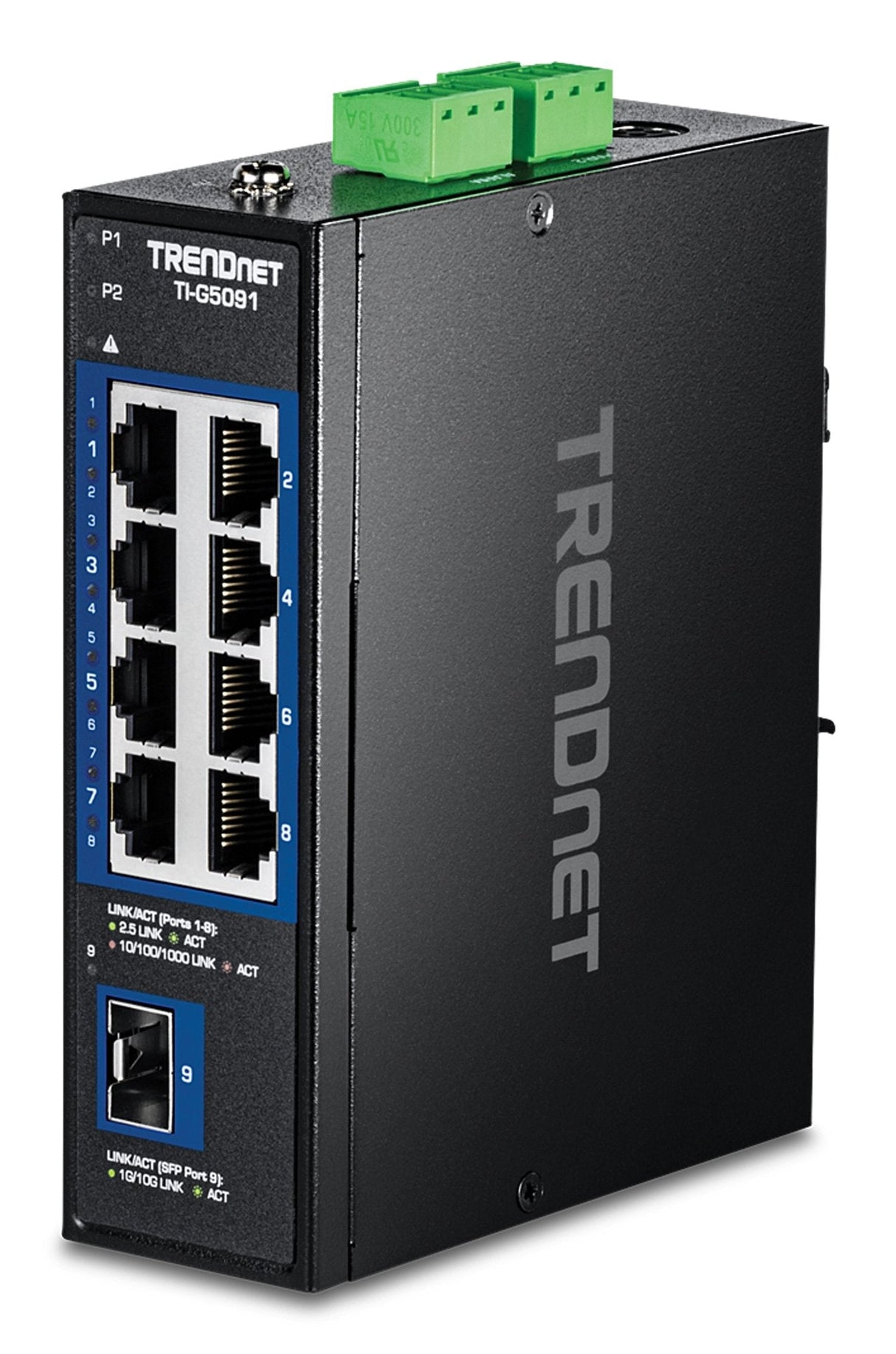 Trendnet 9-Port Indumrial 2.5g Din-Rail Switch With 10g Sfp