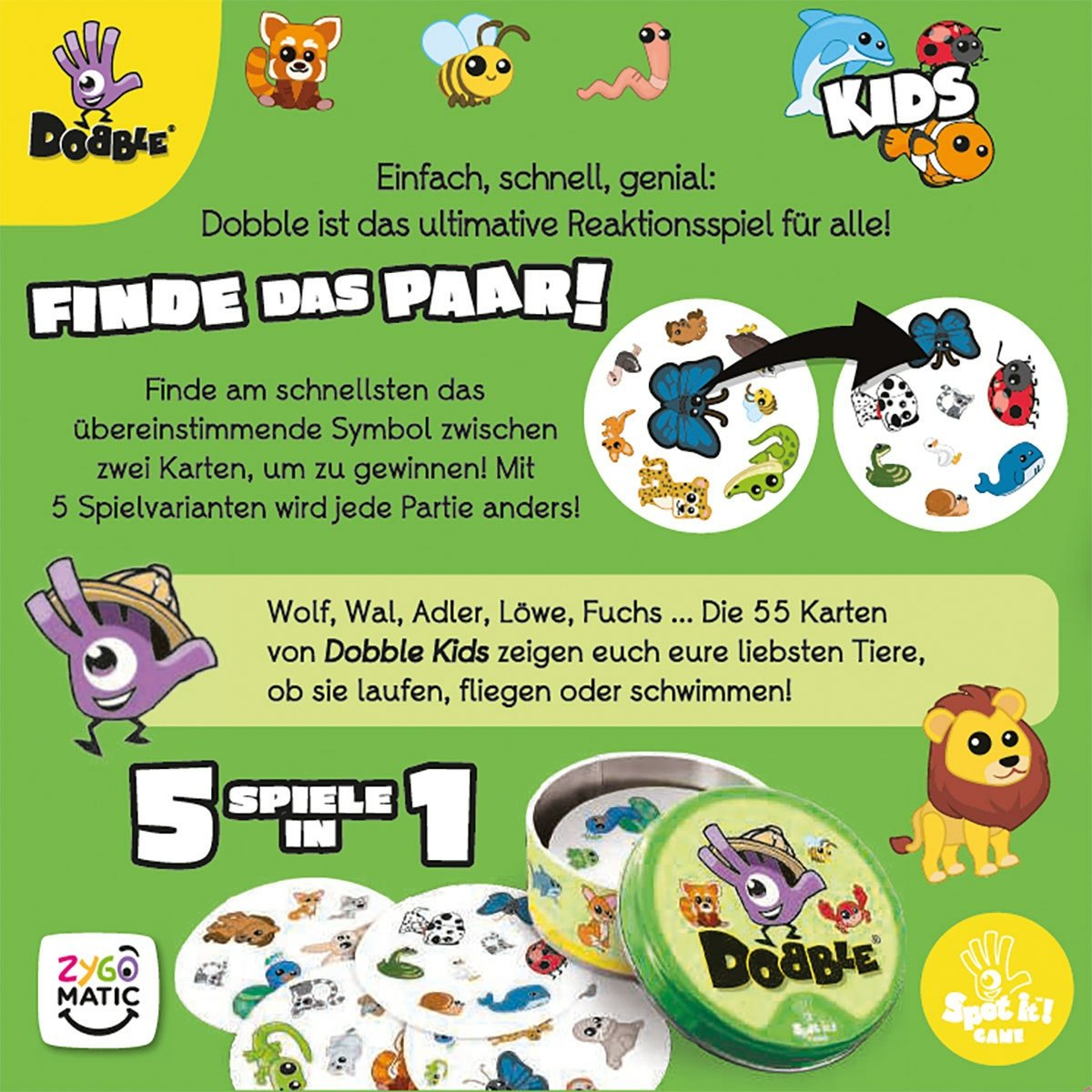 Asmodee Dobble Kids, Juego De Cartas Zygd0031